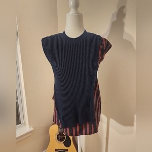 Unique style twisted blouse knit